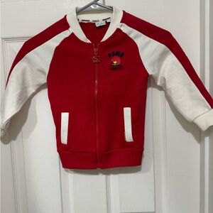 Peanuts Puma T7 track Kids Red and White Jacket NWOT